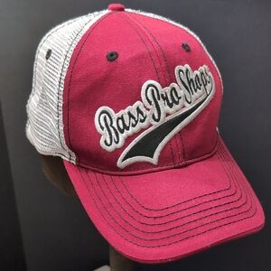 Bass Pro Shops,Gone Fishing Mens Red/White Mesh, Snapback Trucker Hat.